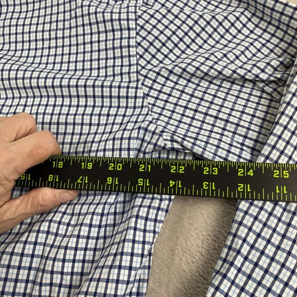 FootJoy Mens Shirt Large Blue/White Checkered Long Sleeve Button Down Casual - Picture 5 of 8